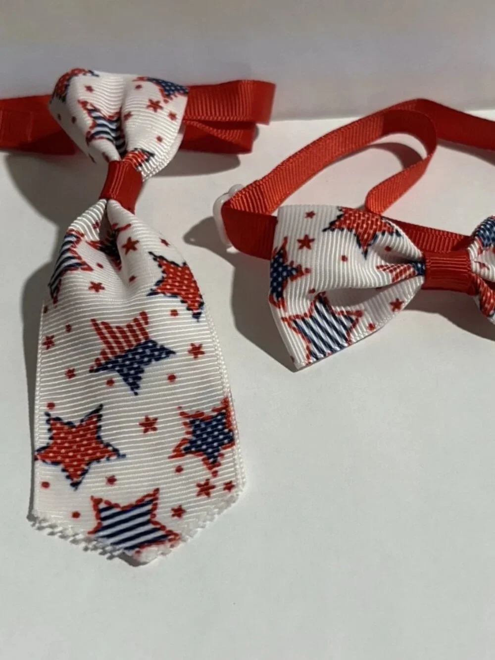 Bow Tie Necktie Set Independent Day July Fourth USA Flag Stars Dog Cat 7